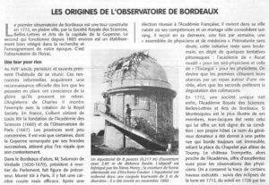 Les origines de l'observatoire de Bordeaux msa octobre 2000 p1